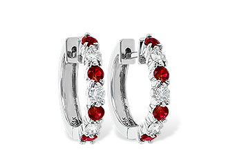 K037-39473: EARRINGS .64 RUBY 1.05 TGW